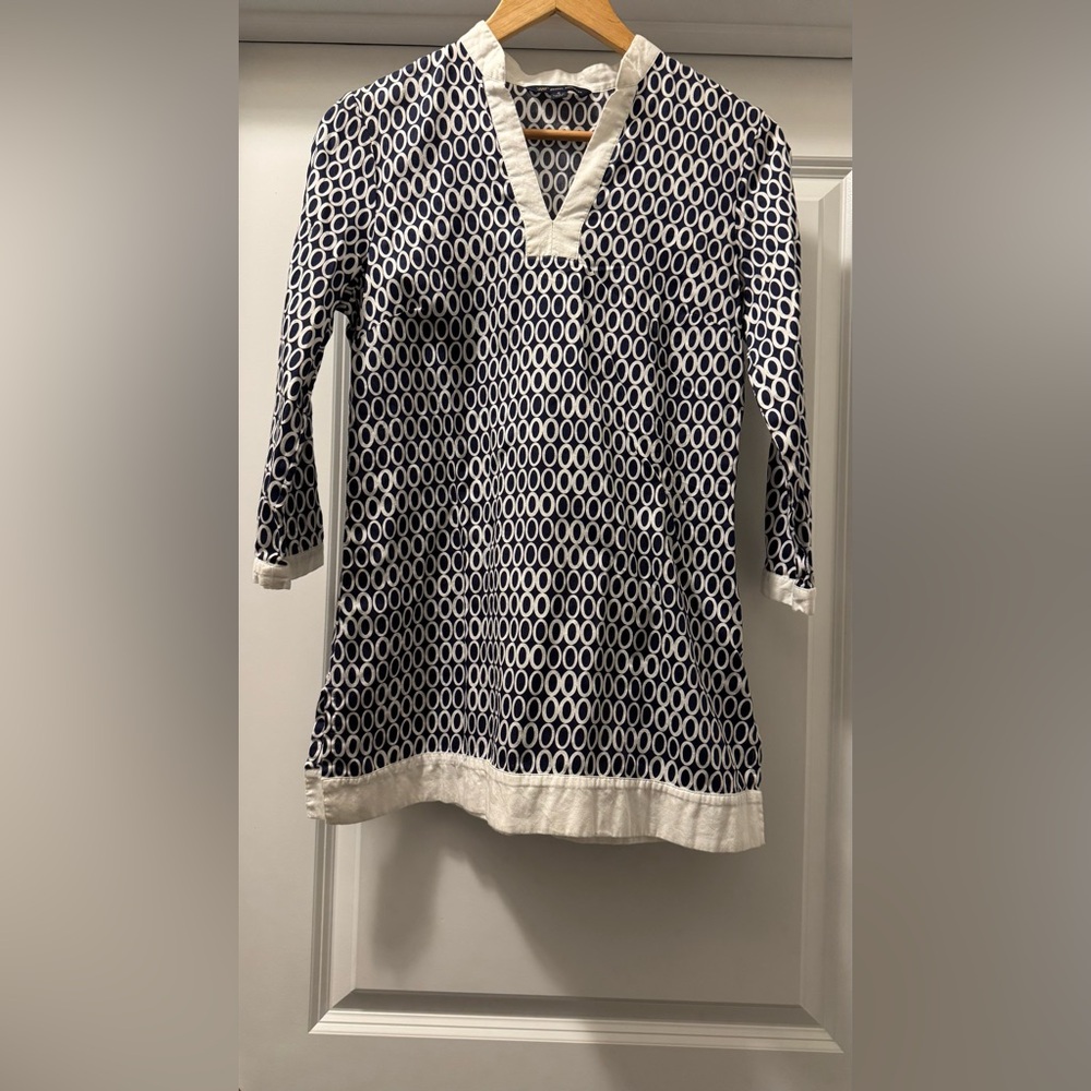Brooks Brothers Black and White Patterned Blouse